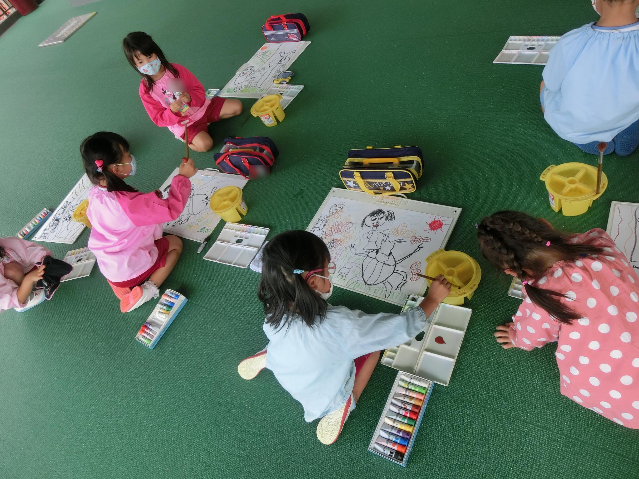 カブトムシの絵を描きました 幼保連携型認定こども園 青葉幼稚園 愛媛県伊予郡松前町